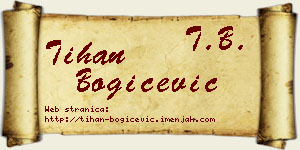 Tihan Bogičević vizit kartica